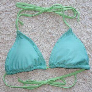 Women's Size XXS Aerie The Sun-Lover Triangle Bikini Top, Maui Teal, Like New